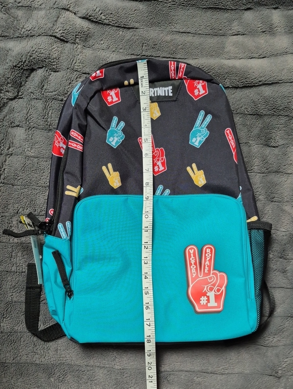 Fortnite Signify Teal Backpack W Waterbottle Pocket & Laptop Sleeve, New W Tags - Picture 12 of 15